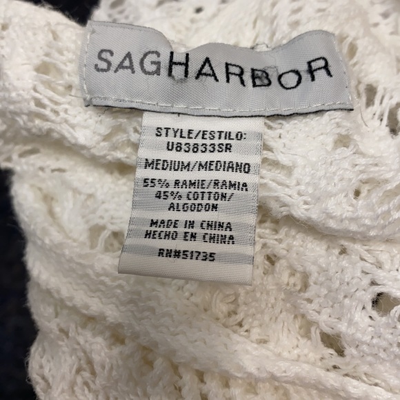Sag Harbor White Crotchet Top sz. M - Picture 4 of 4